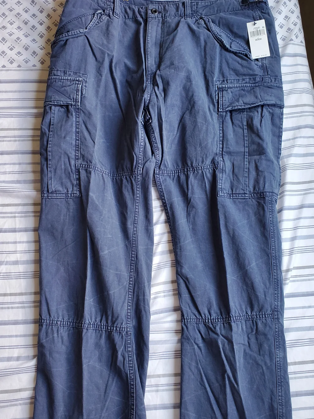Polo Ralph Lauren Men's Classic-Fit Canvas Cargo Pants Size 36x30 Classic Navy